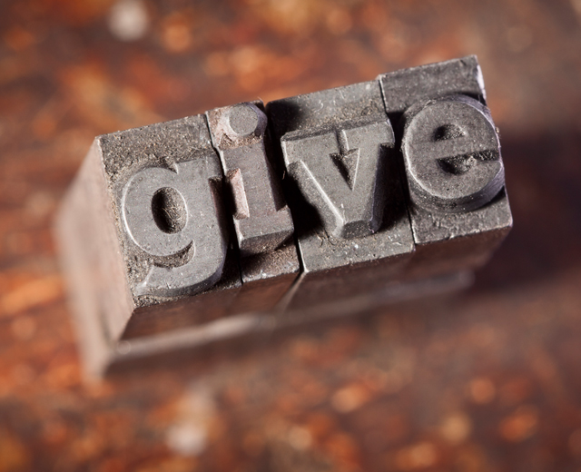 image of printers type that spells the word give