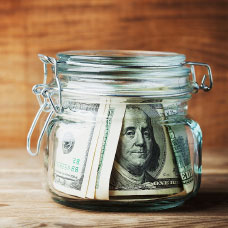 Image of money in a jar