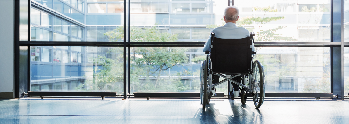 Senior man in wheelchair image