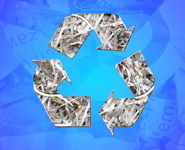 Recycle logo and shred day image