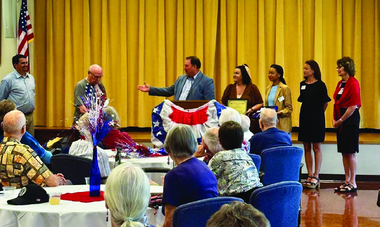 Presenting of the flag at Aldersgate Village.