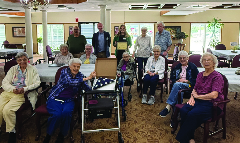 Emporia Presbyterian Manor flag presentation.