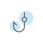 Line drawing of a hook.