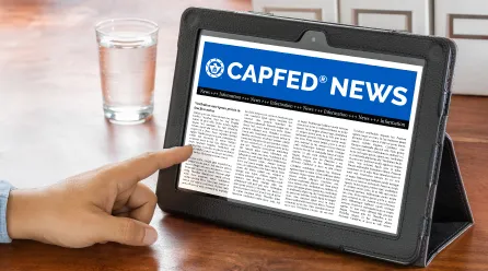 Press release on tablet.